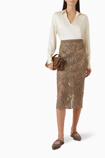 V-neck Top in Silk-satin