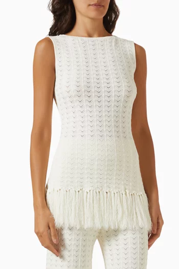 Amal Fringed Top in Knit