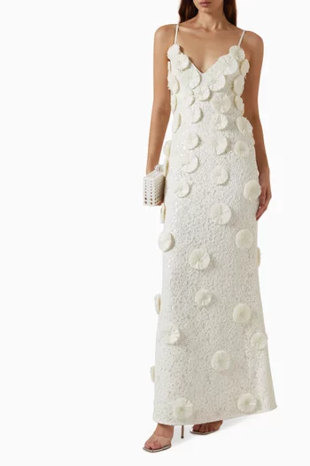 Maven Floral Maxi Dress in Raffia