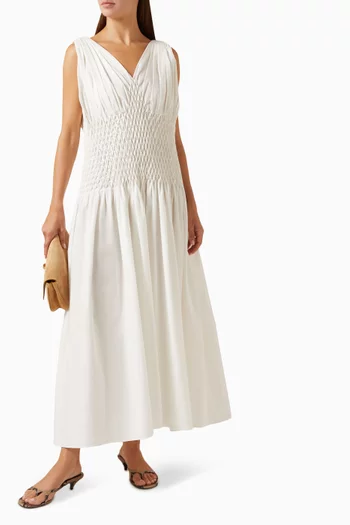 Nola Maxi Dress in Cotton Poplin