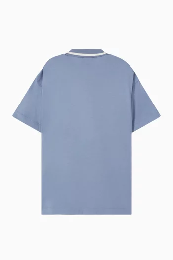 Half-Zip Embroidered Logo Polo Shirt