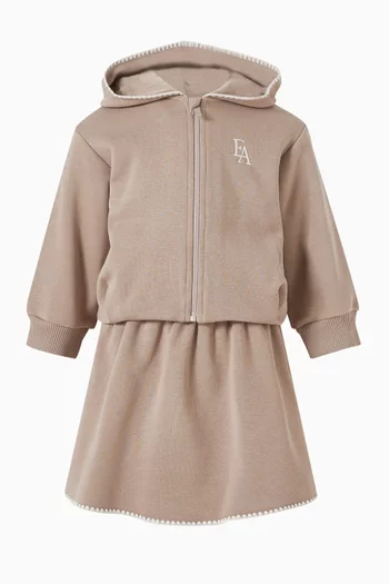 Hooded Sweatshirt & Skirt Set