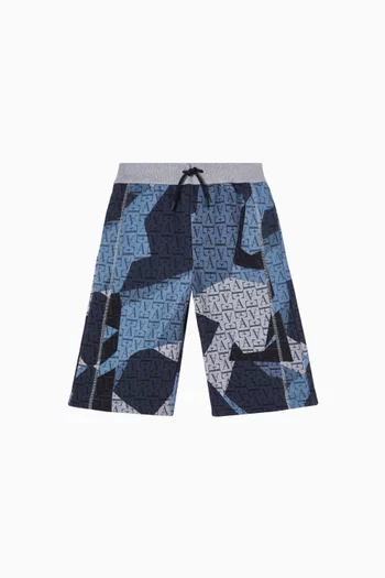 Fantasy Print Drawstring Shorts