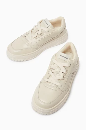 Low-top Sneakers in Glossy Bovine Leather