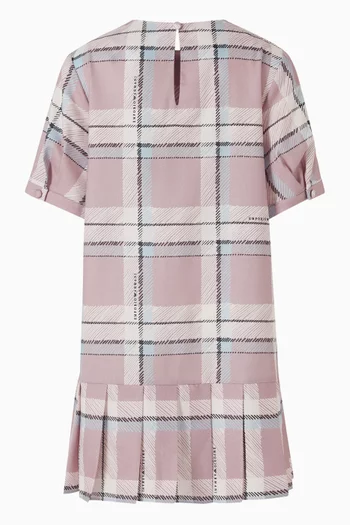 Printed Plaid Dress in Cotton-blend
