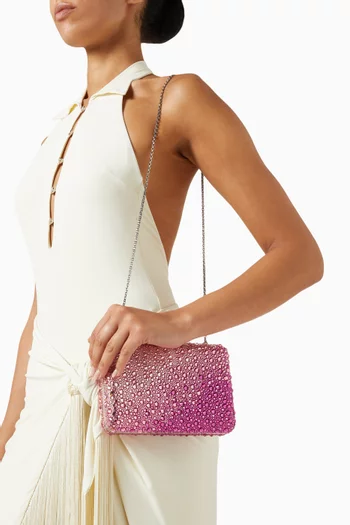 Slim Slide Gradient Caviar Clutch