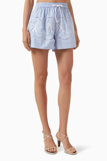 Noam Embroidered Shorts in Cotton