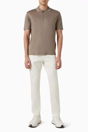 Micro Logo Polo Shirt in Cotton & Lyocell