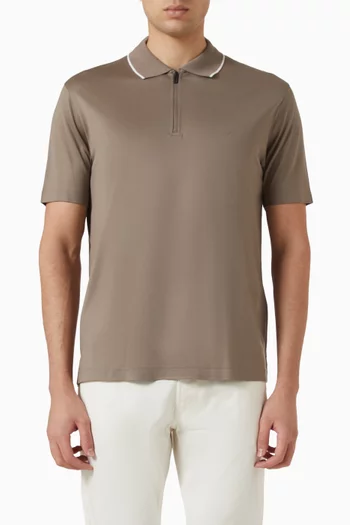 Micro Logo Polo Shirt in Cotton & Lyocell