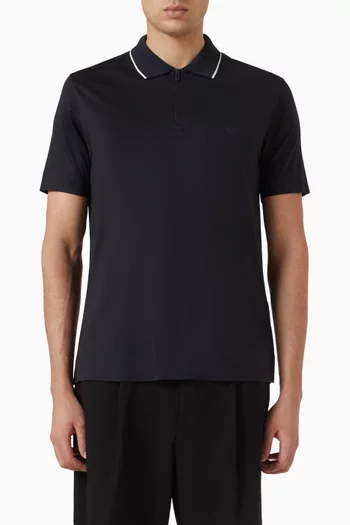 Micro Logo Polo Shirt in Cotton & Lyocell