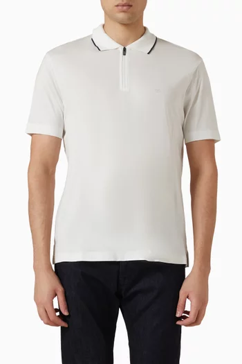 Micro Logo Polo Shirt in Cotton & Lyocell