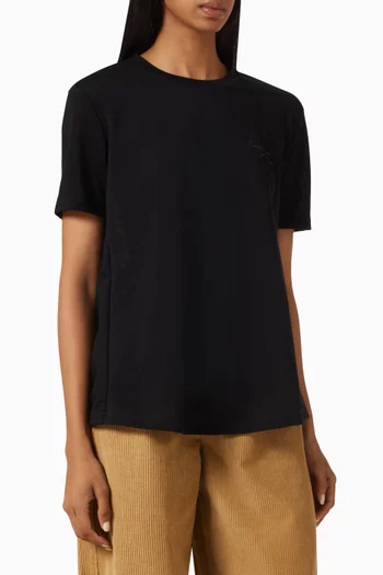Floral-motif T-shirt in Viscose Blend