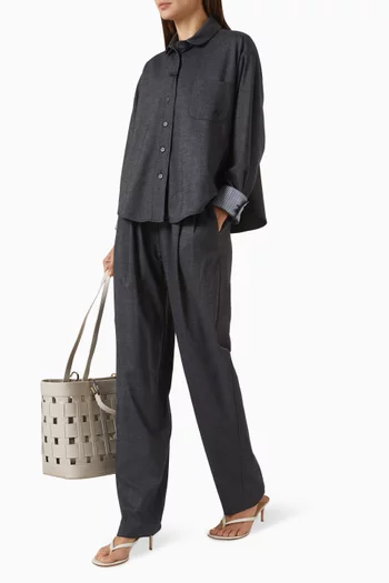 Straight-leg Denim-effect Pants
