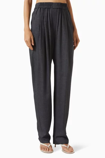Straight-leg Denim-effect Pants