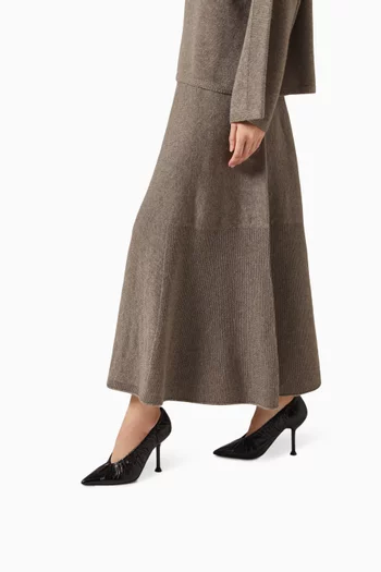 Ruched Pointed-toe Pumps in Leather
