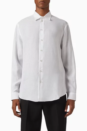 Logo Chambray Shirt in Linen
