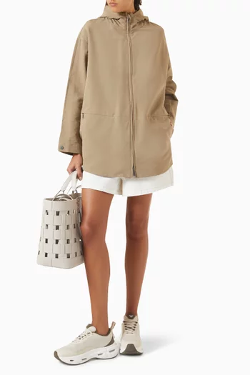 Hooded Parka Jacket in Cotton-blend
