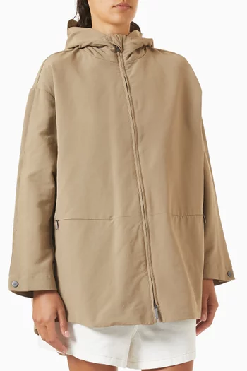 Hooded Parka Jacket in Cotton-blend