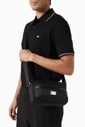 Logo Plaque Crossbody Messenger Bag
