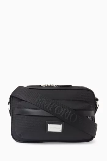 Logo Plaque Crossbody Messenger Bag