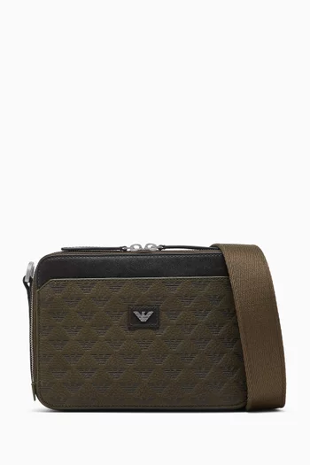 Crossbody Camera Bag in Textured Leather