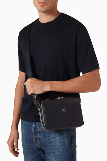 Crossbody Camera Bag in Textured Leather