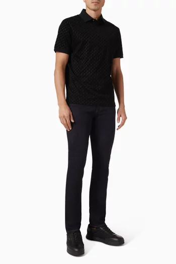 All-over Logo Polo Shirt in Lyocell-blend