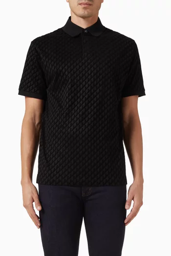 All-over Logo Polo Shirt in Lyocell-blend