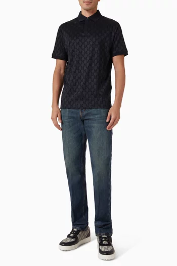 All-over Logo Polo Shirt in Lyocell-blend