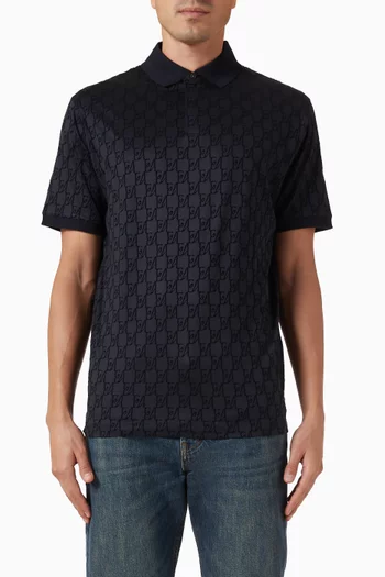 All-over Logo Polo Shirt in Lyocell-blend