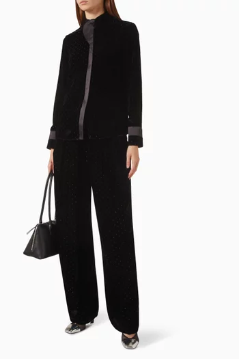 Glitter Polka-dot Pants in Velvet