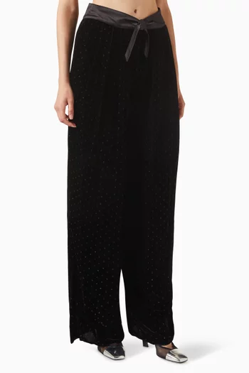 Glitter Polka-dot Pants in Velvet