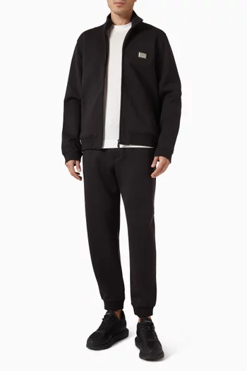 Logo Plaque Zip Sweatshirt in Modal Fleece
