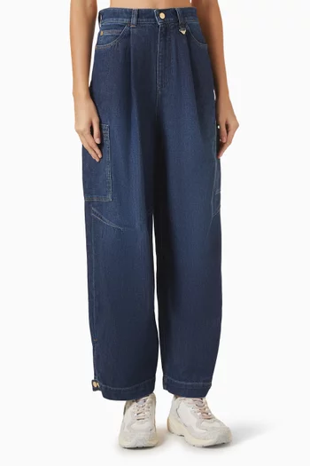 J5I Wide-leg Cargo Jeans in Denim