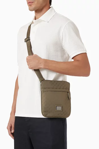 Eagle Logo Cross Body Bag in Nylon