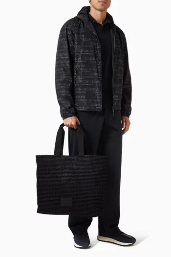 EA Flocked Tote Bag in Denim