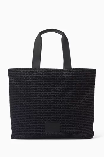 EA Flocked Tote Bag in Denim