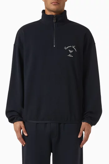Text Logo Half-zip Sweatshirt