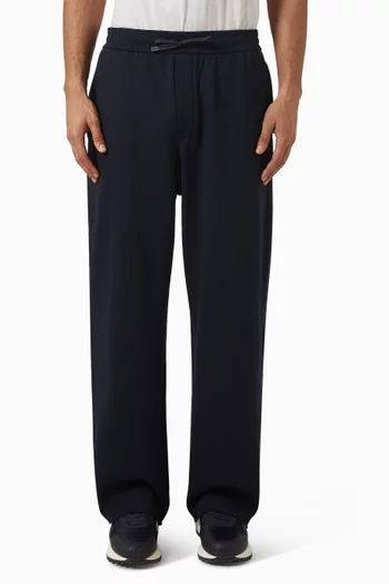 Drawstring Wide-leg Pants in Cotton-terry