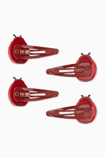 Lady Bug Hairclips , Set of 4