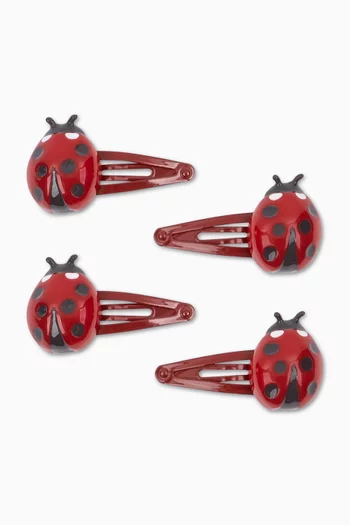 Lady Bug Hairclips , Set of 4