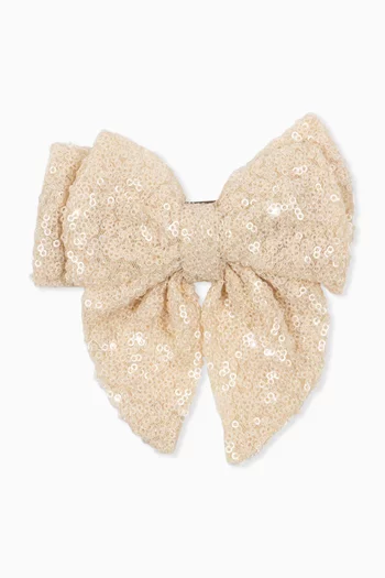 Aries Sequin-embellished Bow Hair Clip