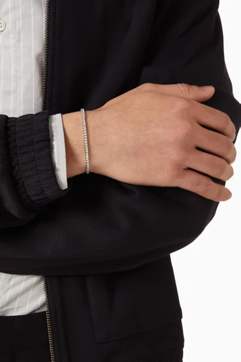 سوار تنس نحاس مطلي فضة