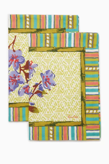 Floral Placemats in Cotton, Set of 2