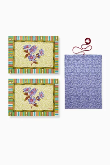 Floral Placemats in Cotton, Set of 2