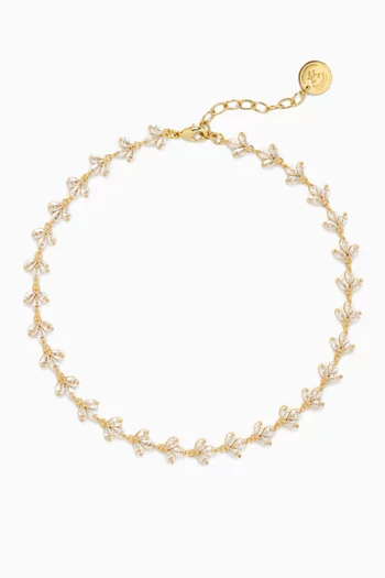 Triple Pear Choker Necklace in 18kt Gold-plated Brass