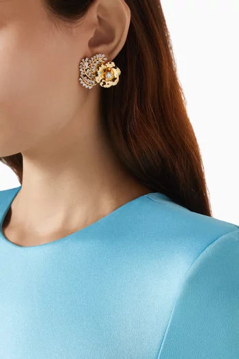 Flower Stud Earrings in 18kt Gold-plated Brass