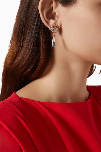 Fireworks Crystal Drop Earrings in 18kt Gold-plated Brass