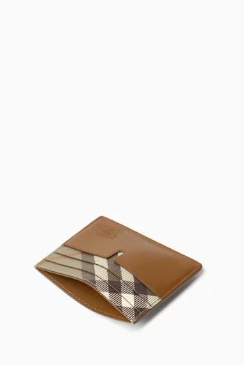 Card Holder in Checked Leather