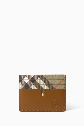 Card Holder in Checked Leather